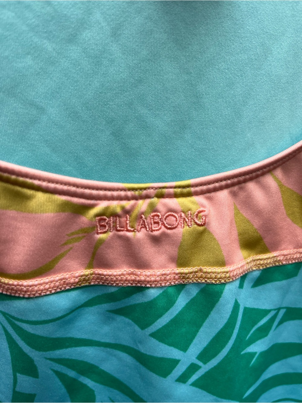 Billabong MultiColour Leaf Print One Piece Long Sleeve Rashguard Swimsuit - Picture 3 of 10